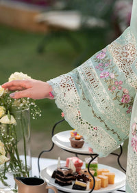 ELAF-3PC LAWN CHIKANKAARI EMBROIDERED SHIRT WITH CHIFFON PRINTED DUPATTA AND TROUSER-BIC-4757