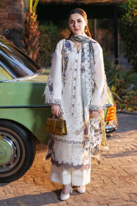 JADE - 3PC LAWN EMBROIDERED SHIRT WITH CHIFFON PRINTED DUPATTA AND TROUSER-BIC-3821