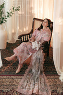 JADE-3PC DHANAK EMBROIDERED SHIRT WITH COUTRAI PRINTED SHAWL AND TROUSER-BIC-4036