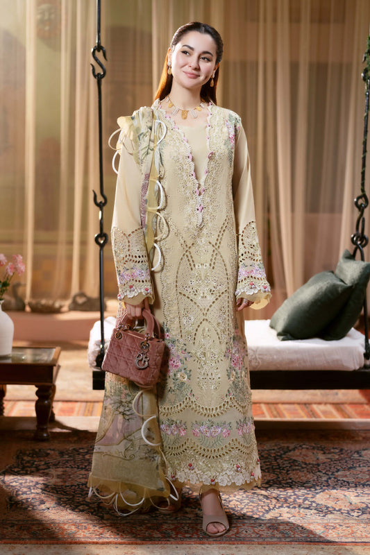 JADE - 3PC LAWN EMBROIDERED SHIRT WITH CHIFFON PRINTED DUPATTA AND TROUSER-BIC-3816