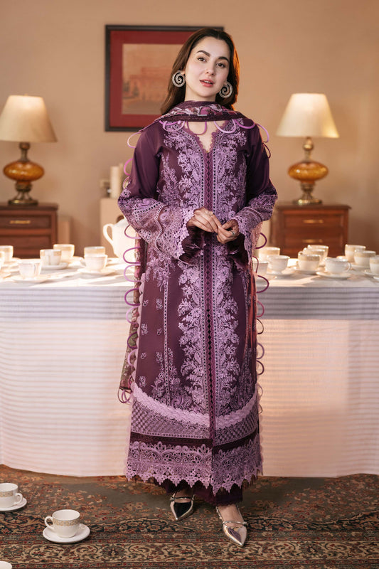JADE-3PC DHANAK SEQUENCE EMBROIDERED SHIRT WITH DHANAK EMBROIDERED SHAWL & DHANAK TOUSER-BIC-4152