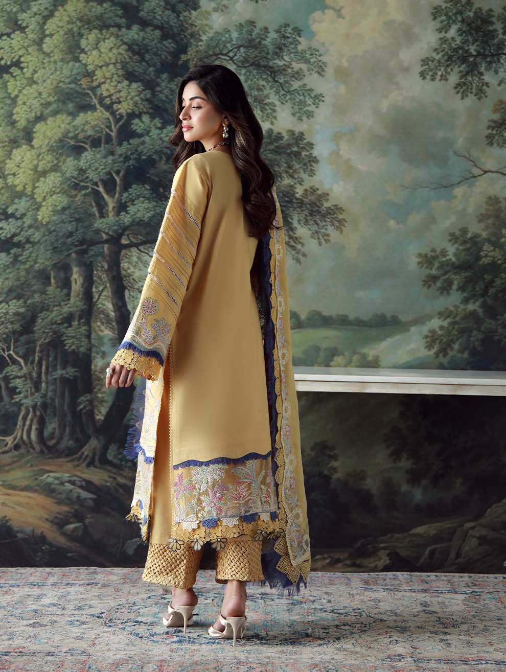 JADE - 3PC LAWN HEAVY EMBROIDERED SHIRT WITH CHIFFON EMBROIERED DUPATTA AND EMB TROUSER-BIC-3802