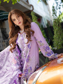 JADE-3PC LAWN CHIKANKAARI EMBROIDERED SHIRT WITH CHIFFON PRINTED DUPATTA AND TROUSER-BIC-4794