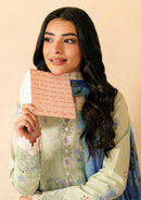 QALAMQAR-3PC LAWN EMBROIDERED SHIRT WITH CHIFFON PRINTED DUPATTA AND EMB TROUSER-BIC-4716
