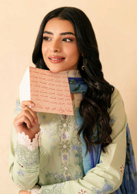 QALAMQAR-3PC LAWN EMBROIDERED SHIRT WITH CHIFFON PRINTED DUPATTA AND EMB TROUSER-BIC-4716