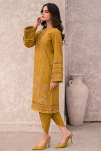 JAZMIN-3PC DHANAK EMBROIDERED SHIRT WITH COUTRAI WOOL PRINTED SHAWL & TROUSER-BIC-4028