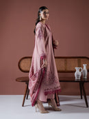 ASIM JOFA-3PC DHANAK EMBROIDERED SHIRT WITH DHANAK EMBROIDERED SHAWL & TROUSER-BIC-4186