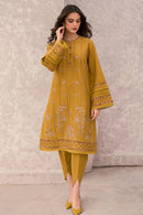 JAZMIN-3PC DHANAK EMBROIDERED SHIRT WITH COUTRAI WOOL PRINTED SHAWL & TROUSER-BIC-4028