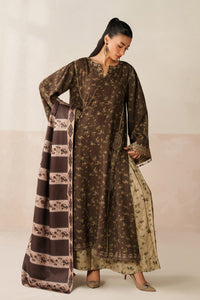 BAROQUE-3PC KHADDAR PRINTED SHIRT WITH KHADDAR PRINTED DUPATTA AND PRINT TROUSER-BIC-2663