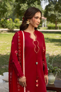 MANNAT-3PC DHANAK EMBROIDERED SHIRT WITH CHIFFON EMBROIDERED DUPATTA AND TROUSER-BIC-5248