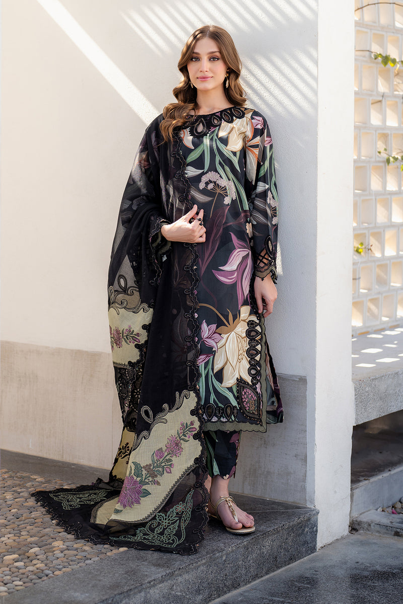 BAROQUE-3PC KHADDAR PRINTED EMB SHIRT WITH KHADDAR PRINTED EMB DUPATTA AND PRINTED TROUSER-BIC-2624