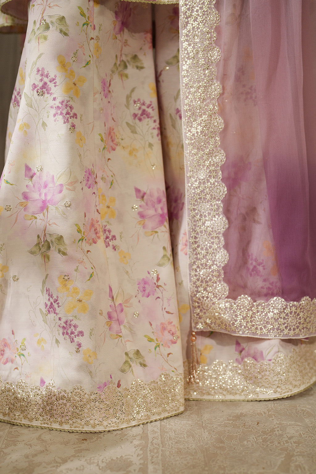 IZNIK-3PC LAWN DIGITAL PRINTED EMB SHIRT WITH SILK TYE&DYE EMB DUPATTA AND PRINTED TROUSER-BIC-027