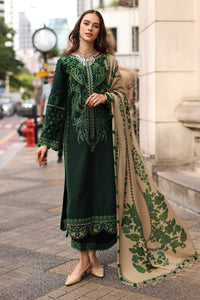 CHARIZMA-3PC DHANAK EMBROIDERED SHIRT WITH COUTRAI PRINTED SHAWL AND EMB TROUSER-BIC-5321