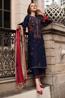 CHARIZMA-3PC DHANAK EMBROIDERED SHIRT WITH COUTRAI PRINTED SHAWL AND EMB TROUSER-BIC-5318