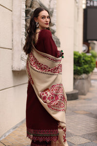 CHARIZMA-3PC DHANAK EMBROIDERED SHIRT WITH COUTRAI PRINTED SHAWL AND EMB TROUSER-BIC-5317