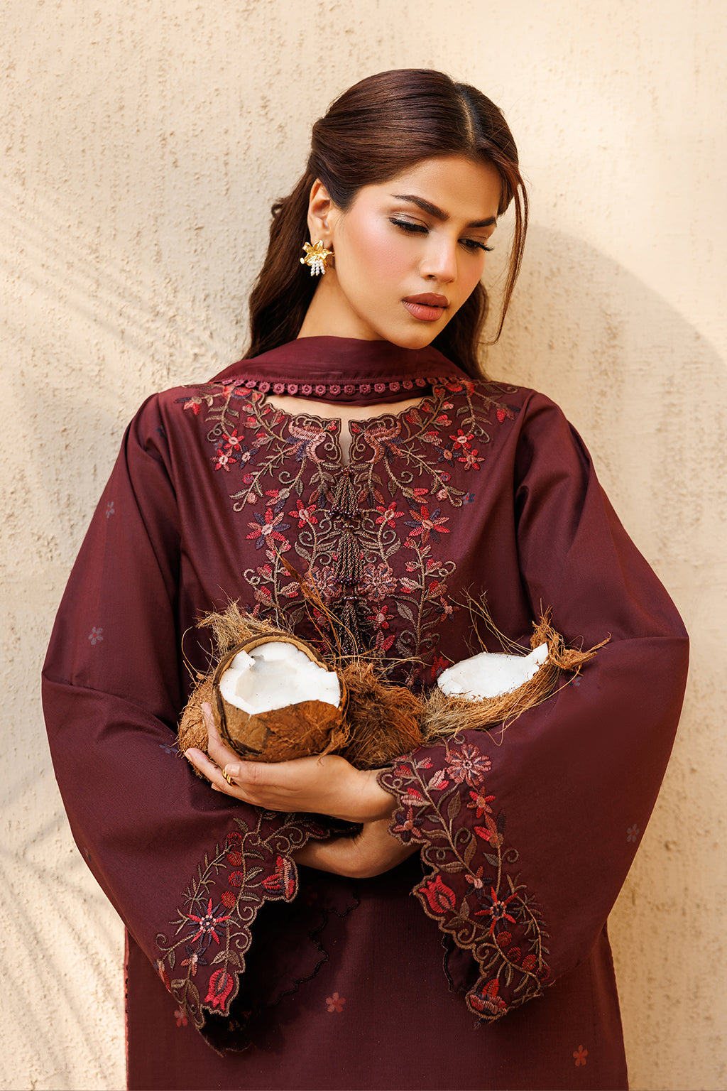 IZNIK-3PC LAWN EMBROIDERED SHIRT WITH SILK PRINTED DUPATTA AND PRINTED TROUSER-BIC-057