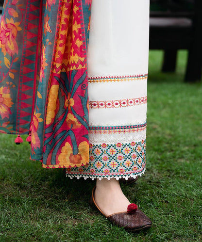 SAPPHIRE- 3PC DHANAK EMBROIDERED SHIRT WITH WOOL PRINT SHAWL AND TROUSER-BIC-3330