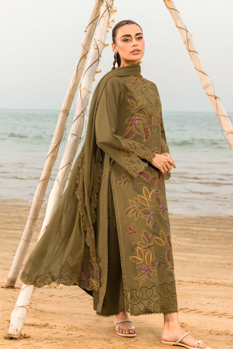 RANG RASIYA-3PC LAWN EMBROIDERED SHIRT WITH CHIFFON EMBROIDERED DUPATTA & TROUSER-BIC-4514