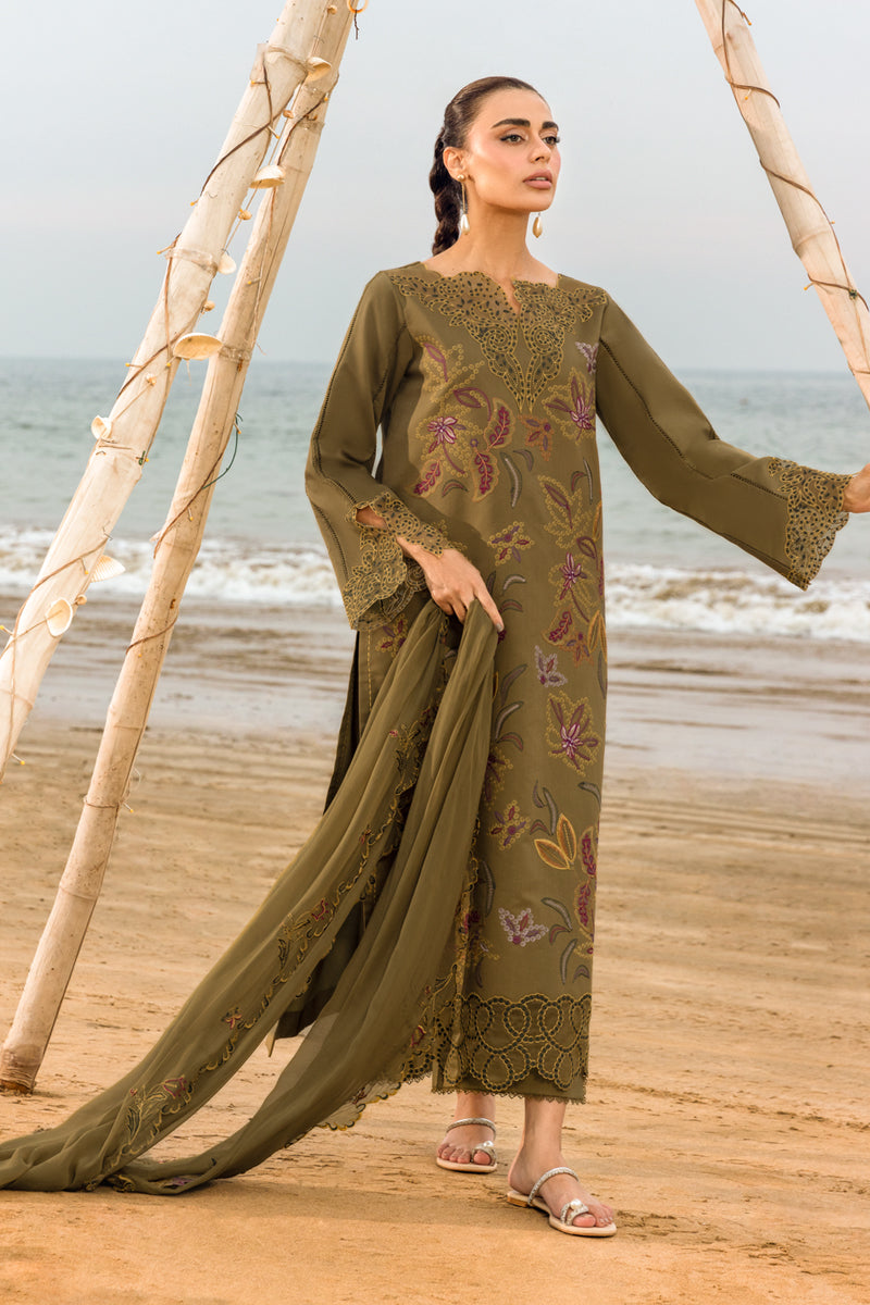 RANG RASIYA-3PC LAWN EMBROIDERED SHIRT WITH CHIFFON EMBROIDERED DUPATTA & TROUSER-BIC-4514