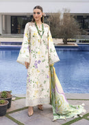 CRIMSON-3PC LAWN DIGITAL PRINTED CHIKANKARI EMB SHIRT WITH SILK PRINTED DUPATTA AND PRINTED TROUSER-BIC-025
