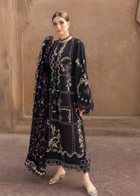CRIMSON-3PC DHANAK EMBROIDERED SHIRT WITH WOOL PRINTED EMB SHAWL AND TROUSER-BIC-5148