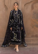 CRIMSON-3PC DHANAK EMBROIDERED SHIRT WITH WOOL PRINTED EMB SHAWL AND TROUSER-BIC-5148