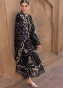 CRIMSON-3PC DHANAK EMBROIDERED SHIRT WITH WOOL PRINTED EMB SHAWL AND TROUSER-BIC-5148