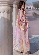 CRIMSON-3PC LAWN PRINTED EMB SHIRT WITH SILK PRINTED DUPATTA AND TROUSER-BIC-064