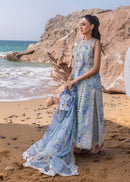 CRIMSON-3PC LAWN PRINTED EMB SHIRT WITH SILK PRINTED EMB DUPATTA AND TROUSER-BIC-026