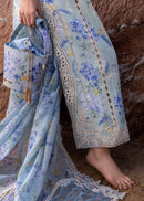 CRIMSON-3PC LAWN PRINTED EMB SHIRT WITH SILK PRINTED EMB DUPATTA AND TROUSER-BIC-026