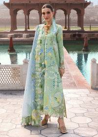 CRIMSON-3PC LAWN DIGITAL PRINTED EMB SHIRT WITH SILK PRINTED DUPATTA AND PRINTED TROUSER-BIC-024