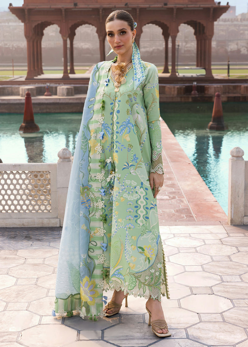 CRIMSON-3PC LAWN DIGITAL PRINTED EMB SHIRT WITH SILK PRINTED DUPATTA AND PRINTED TROUSER-BIC-024