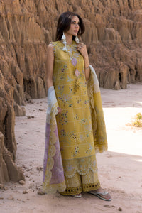 RANG RASIYA-3PC DHANAK EMBROIDERED SHIRT WITH KHAADI NET EMB READY TO WEAR DUPATTA & DHANAK TOUSER-BIC-4141