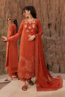 RANG RASIYA-3PC LAWN CHIKANKARI EMB SHIRT WITH ORGANZA EMB DUPATTA AND EMB TROUSER-BIC-4520
