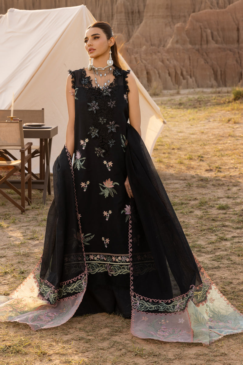 RANG RASIYA-3PC LAWN EMBROIDERED SHIRT WITH KHADDI NET EMBROIDERED DUPATTA AND TROUSER-BIC-4661