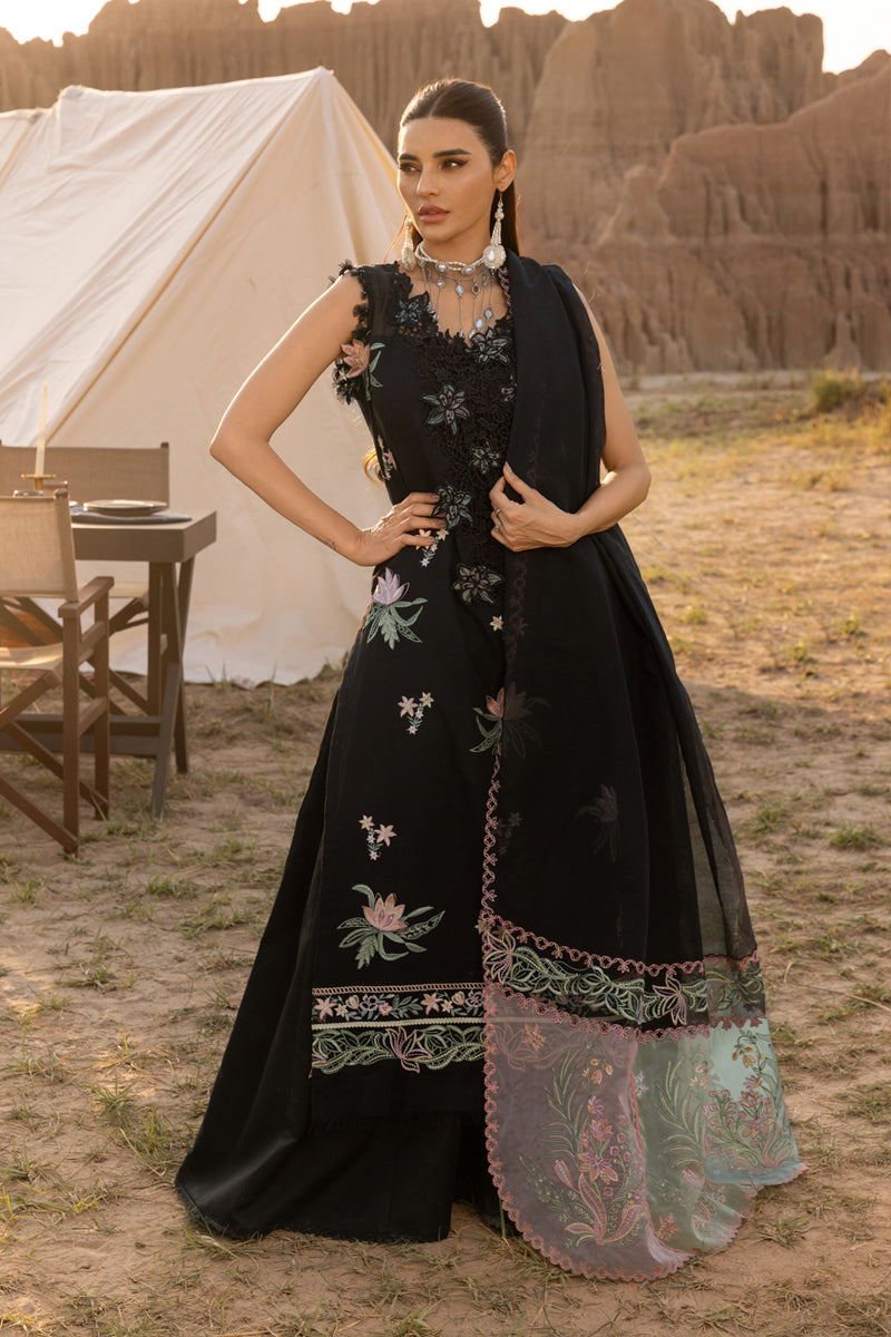 RANG RASIYA-3PC LAWN EMBROIDERED SHIRT WITH KHADDI NET EMBROIDERED DUPATTA AND TROUSER-BIC-4661
