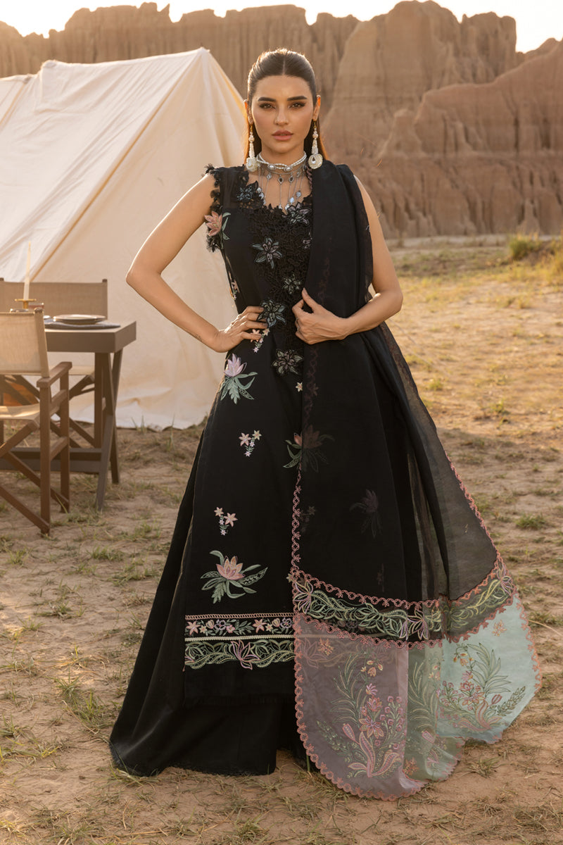 RANG RASIYA-3PC LAWN EMBROIDERED SHIRT WITH KHADDI NET EMBROIDERED DUPATTA AND TROUSER-BIC-4661