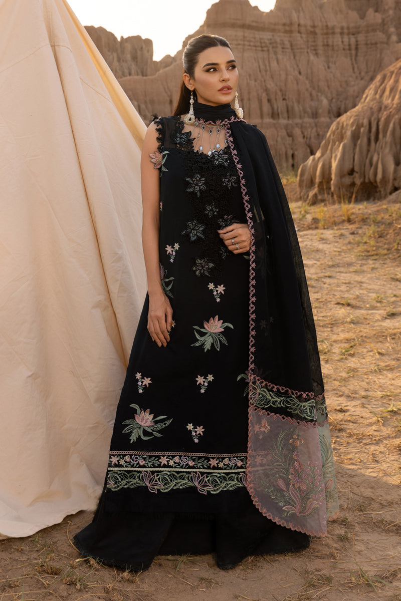 RANG RASIYA-3PC LAWN EMBROIDERED SHIRT WITH KHADDI NET EMBROIDERED DUPATTA AND TROUSER-BIC-4661