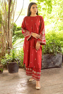 URGE-2PC DHANAK EMBROIDERED SHIRT AND EMBROIDRED TROUSER-BIC-131