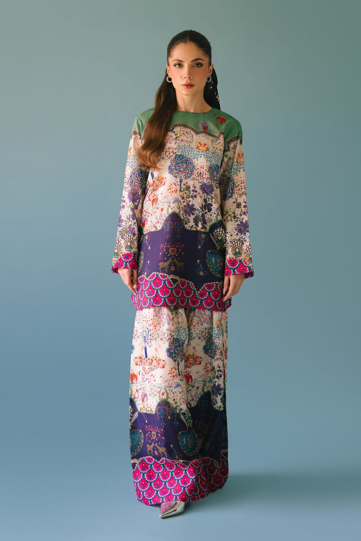 BRANDSINN-2PC SHAMOZE SILK PRINTED SHIRT & SHAMOZE SILK PRINTED TROUSER-BIC-2005