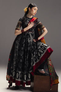 ZARA SHAH JAHAN-3PC DIGITAL PRINTED FROCK WITH SILK PRINTED DUPATTA & DYED TROUSER-BIC-066