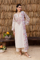 BATIK-3PC DHANAK EMBROIDERED SHIRT WITH WOOL PRINTED SHAWL AND EMB TROUSER -BIC-5040