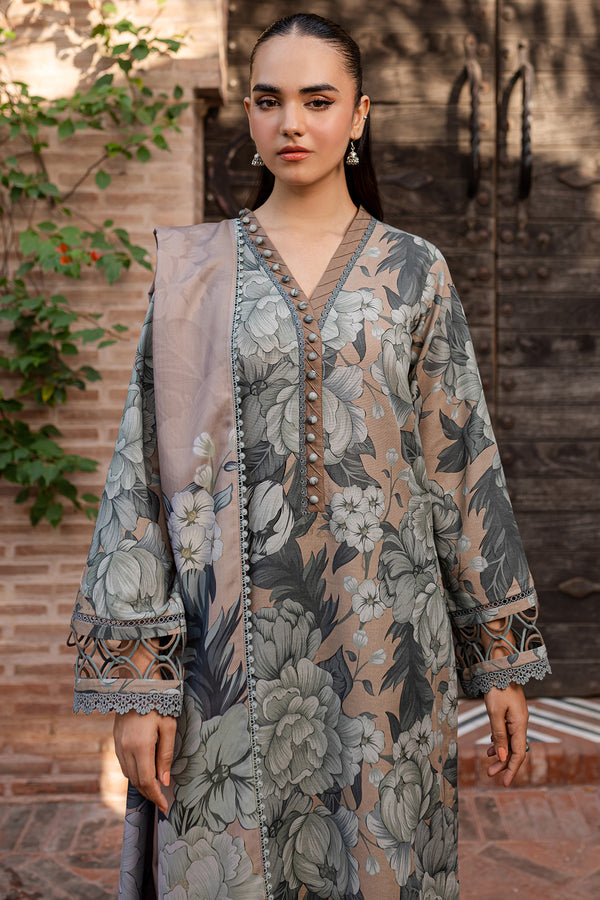 BAROQUE-3PC KHADDAR PRINTED SHIRT WITH KHADDAR PRINTED DUPATTA AND PRINT TROUSER-BIC-2648