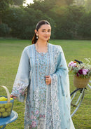 ELAF-3PC DHANAK EMBROIDERED SHIRT WITH DHANAK EMBROIDERED SHAWL AND TROUSER-BIC-5242