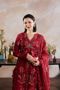 MARYAM HUSSAIN-3PC LAWN HEAVY EMBROIDERED SHIRT WITH KHADDI NET EMB DUPATTA AND TROUSER-BIC-4898