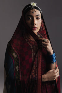 ZARA SHAH JAHAN-3PC DIGITAL PRINTED FROCK WITH SILK PRINTED DUPATTA & DYED TROUSER-BIC-076