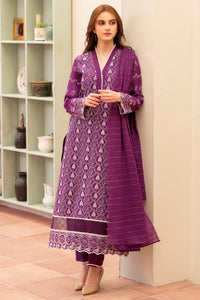 MIRAKHI-3PC LAWN CHIKENKARI EMBROIDERED SHIRT WITH LAWN TUBE SLUB DUPATTA-BIC-6800