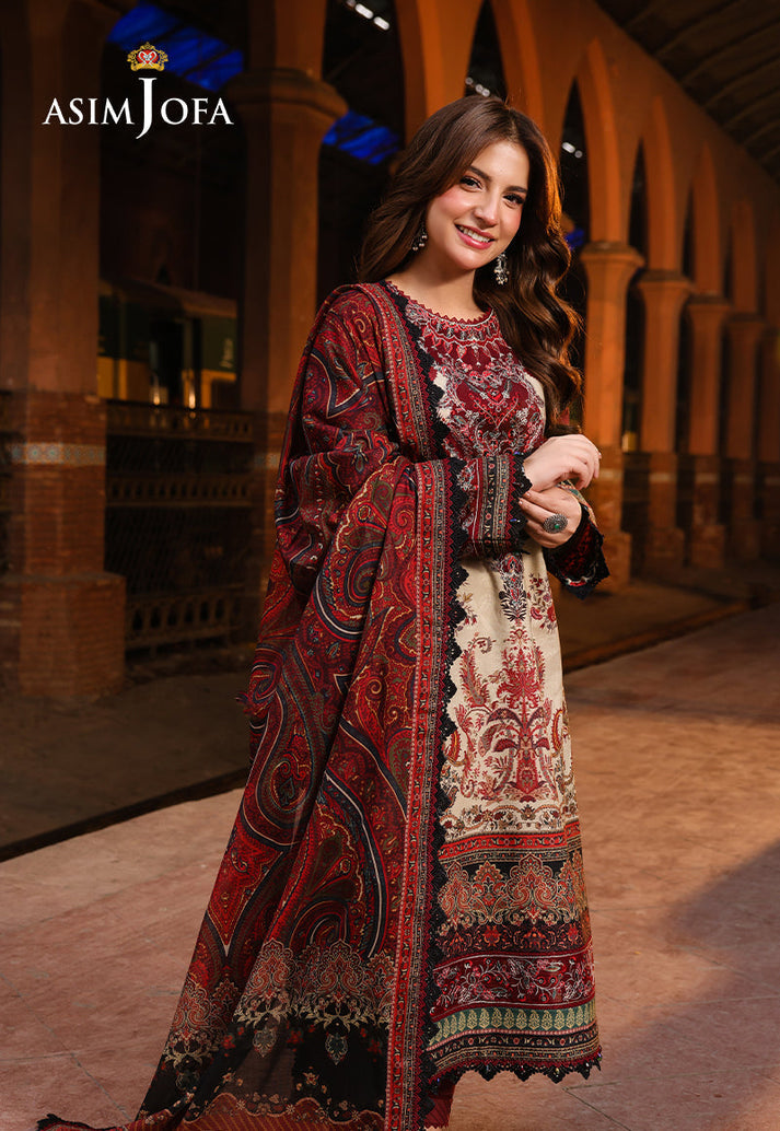 ASIM JOFA-3PC LAWN DIGITAL PRINTED SHIRT WITH SILK PRINTED DUPATTA AND PRINTED TROUSER-BIC-060