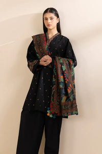 SAPPHIRE-3PC DHANAK EMBROIDERED SHIRT WITH COURTRAI PRINTED SHAWL & TROUSER-BIC-4242