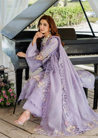 ELAF-3PC LAWN LASERCUTWORK EMBROIDERED SHIRT WITH KHAADI NET EMBROIDERED DUPATTA AND TROUSER -BIC-4780